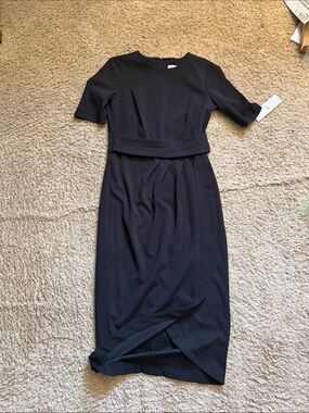 Calvin Klein Black Midi Sheath Dress